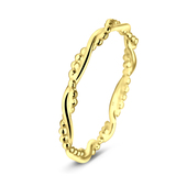 Unique Twirl Gold Plated Silver Ring NSR-3334-GP